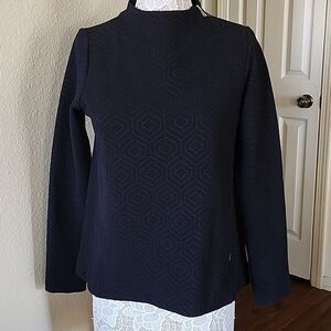 Bogner Navy Blue Mock Turtleneck